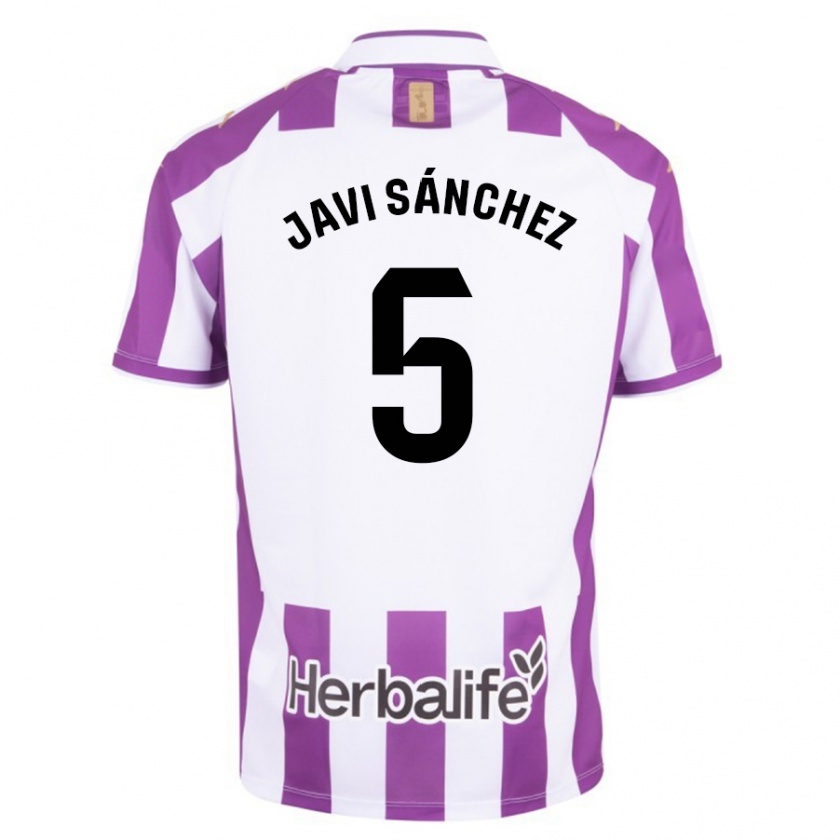 Kandiny Uomo Maglia Javi Sánchez #5 Porpora Kit Gara Home 2023/24 Maglietta