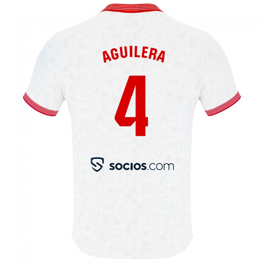 Kandiny Hombre Camiseta Juanan Aguilera #4 Blanco 1ª Equipación 2023/24 La Camisa México