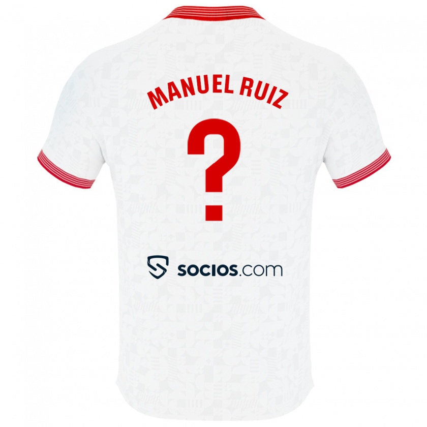 Kandiny Uomo Maglia José Manuel Ruiz #0 Bianco Kit Gara Home 2023/24 Maglietta