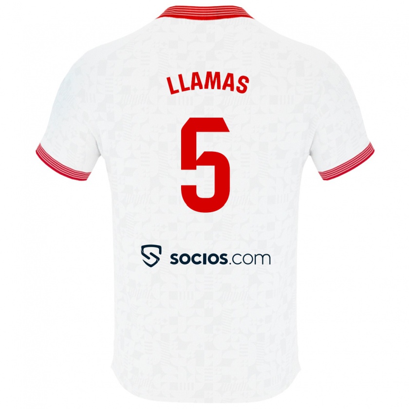 Kandiny Hombre Camiseta Eva Llamas Hernández #5 Blanco 1ª Equipación 2023/24 La Camisa México