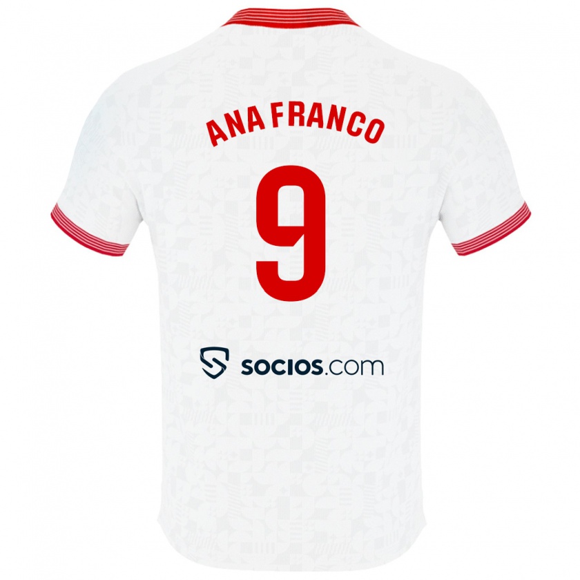 Kandiny Hombre Camiseta Ana Franco De La Vega #9 Blanco 1ª Equipación 2023/24 La Camisa México