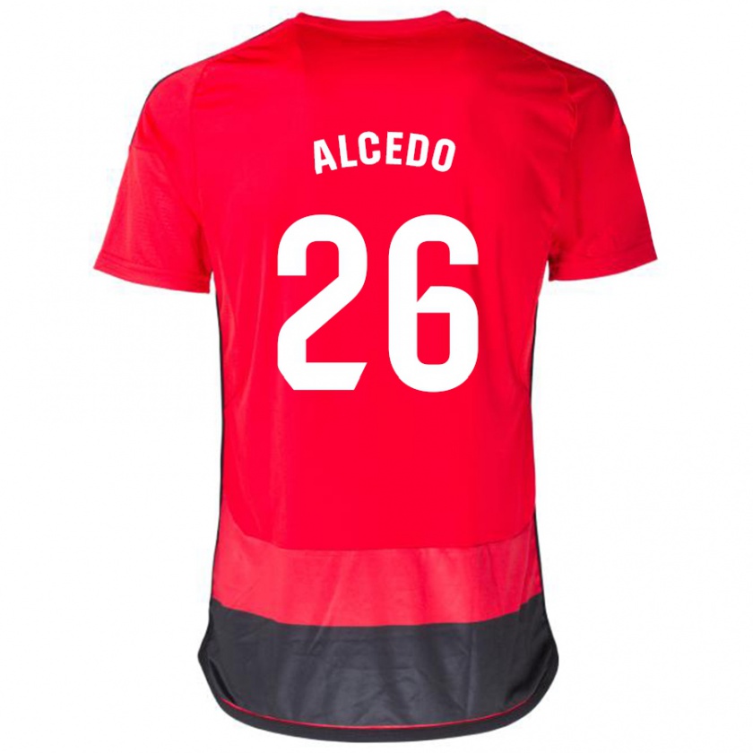 Kandiny Hombre Camiseta Juan María Alcedo #26 Negro Rojo 1ª Equipación 2023/24 La Camisa