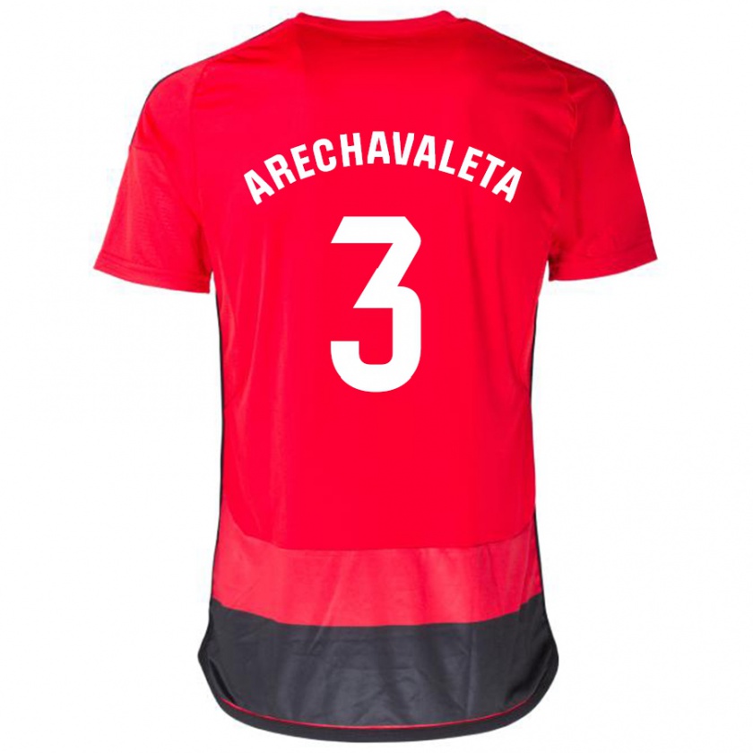 Kandiny Heren Jorge Arechavaleta #3 Rood Zwart Thuisshirt Thuistenue 2023/24 T-Shirt België