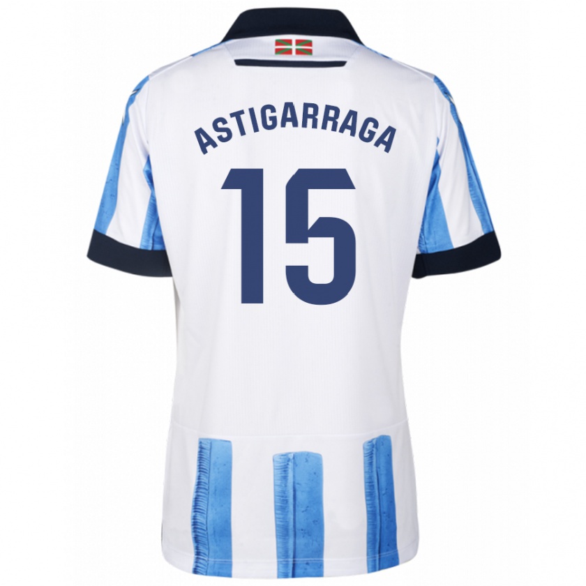 Kandiny Heren Eneko Astigarraga #15 Blauw Wit Thuisshirt Thuistenue 2023/24 T-Shirt België