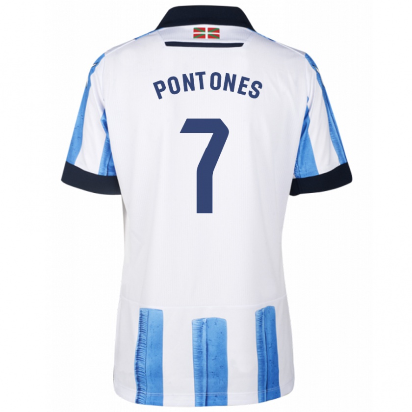 Kandiny Uomo Maglia Juan Carlos Pontones #7 Blu Bianco Kit Gara Home 2023/24 Maglietta