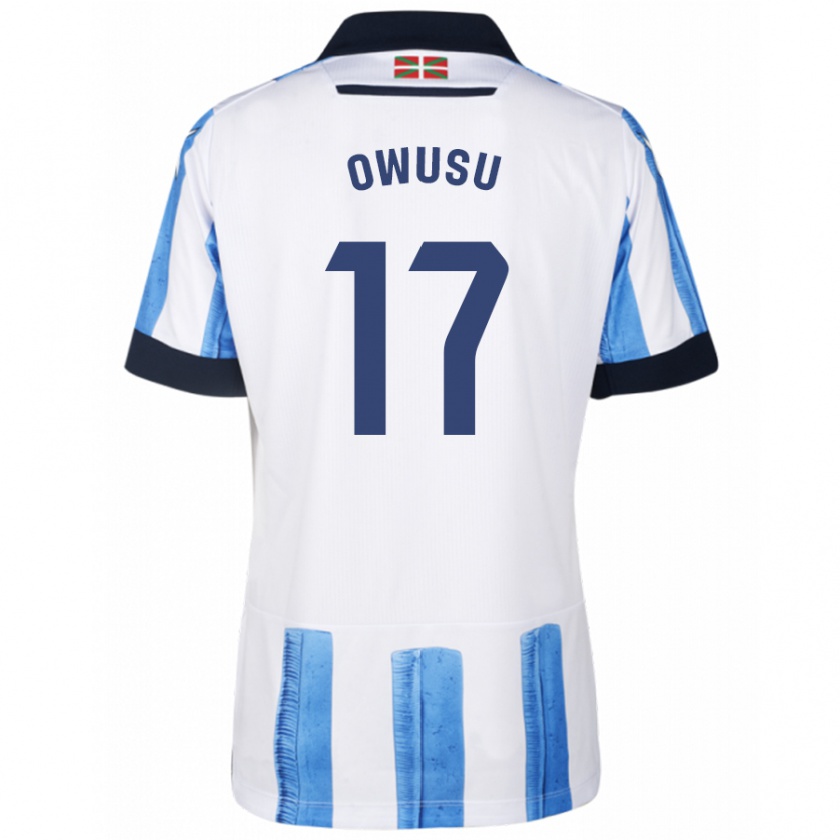 Kandiny Uomo Maglia Jacqueline Owusu #17 Blu Bianco Kit Gara Home 2023/24 Maglietta