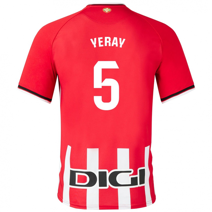 Kandiny Hombre Camiseta Yeray Álvarez #5 Rojo 1ª Equipación 2023/24 La Camisa México