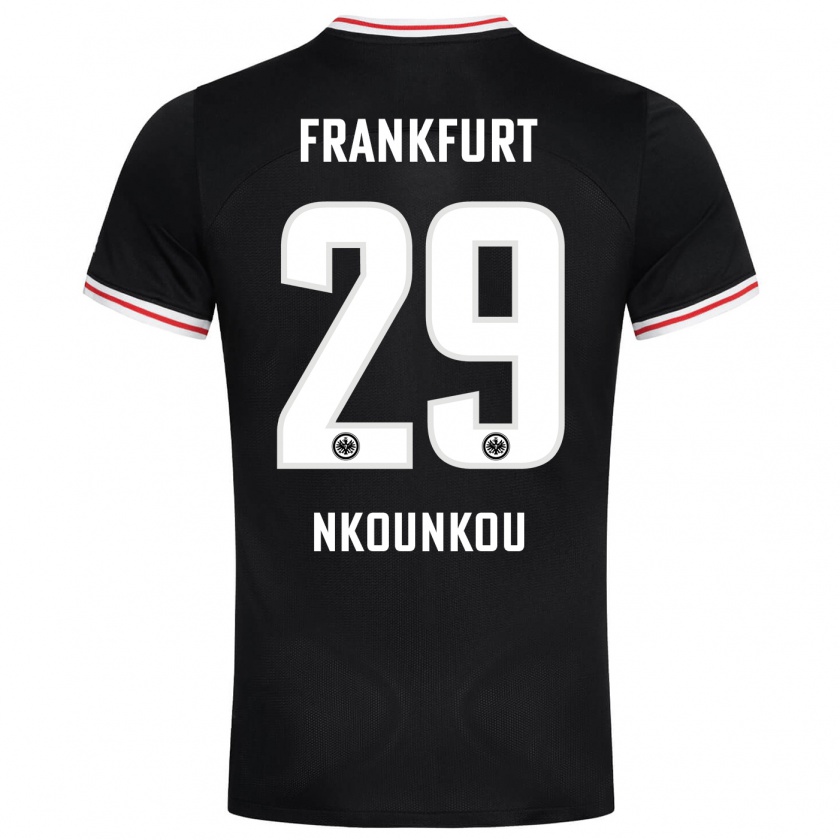 Kandiny Uomo Maglia Niels Nkounkou #29 Nero Kit Gara Away 2023/24 Maglietta