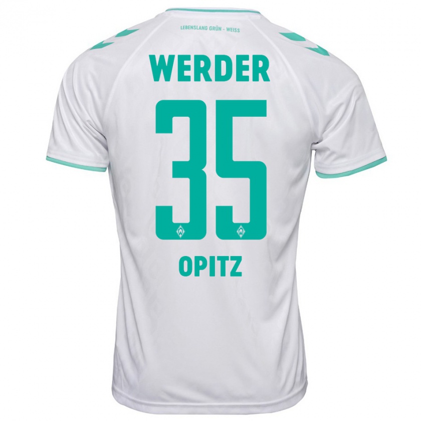 Kandiny Uomo Maglia Leon Opitz #35 Bianco Kit Gara Away 2023/24 Maglietta