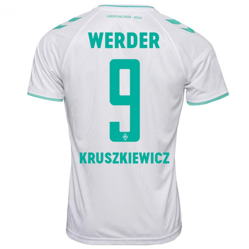 Kandiny Uomo Maglia Jakub Kruszkiewicz #9 Bianco Kit Gara Away 2023/24 Maglietta