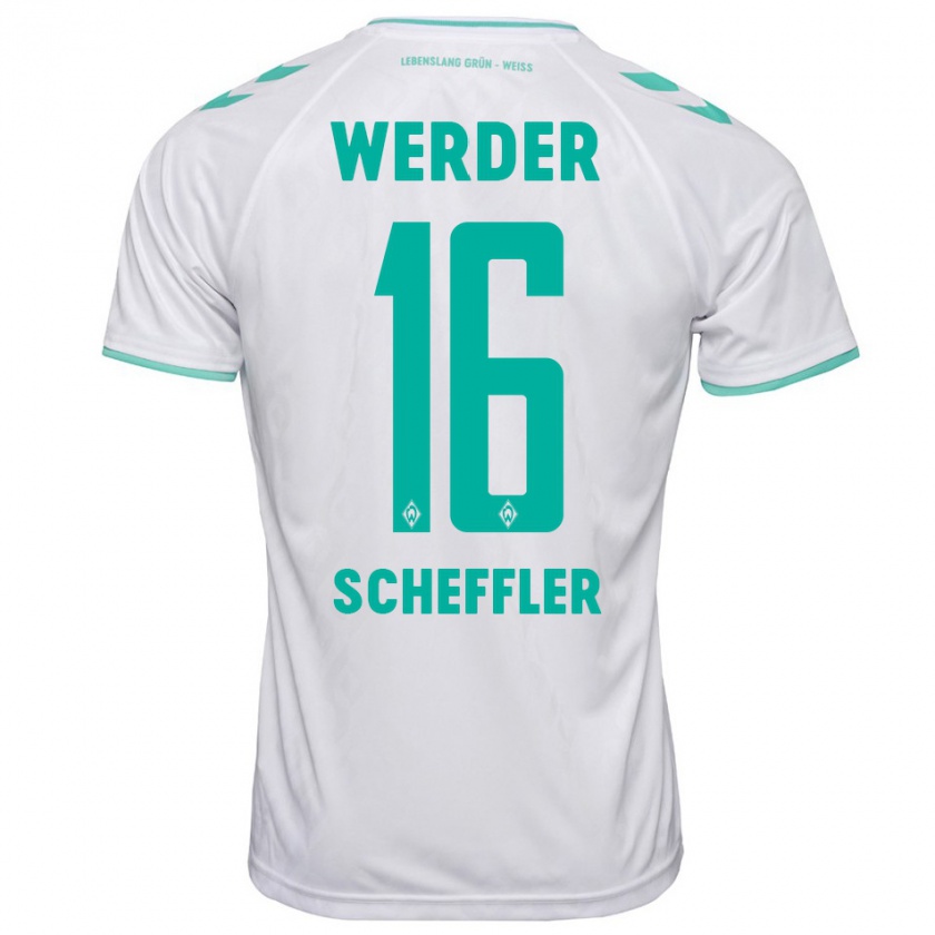 Kandiny Uomo Maglia Ian Scheffler #16 Bianco Kit Gara Away 2023/24 Maglietta