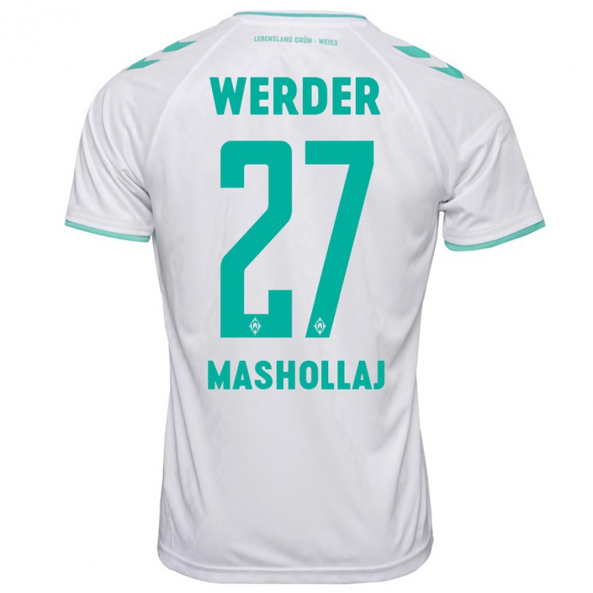 Kandiny Herren Benjamin Mashollaj #27 Weiß Auswärtstrikot Trikot 2023/24 T-Shirt Österreich