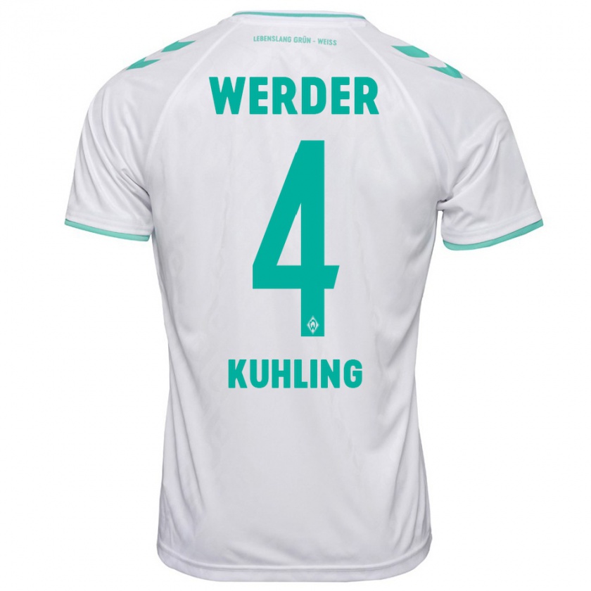 Kandiny Herren Ole Kühling #4 Weiß Auswärtstrikot Trikot 2023/24 T-Shirt Österreich