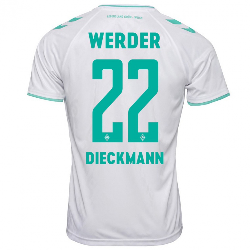 Kandiny Uomo Maglia Rieke Dieckmann #22 Bianco Kit Gara Away 2023/24 Maglietta