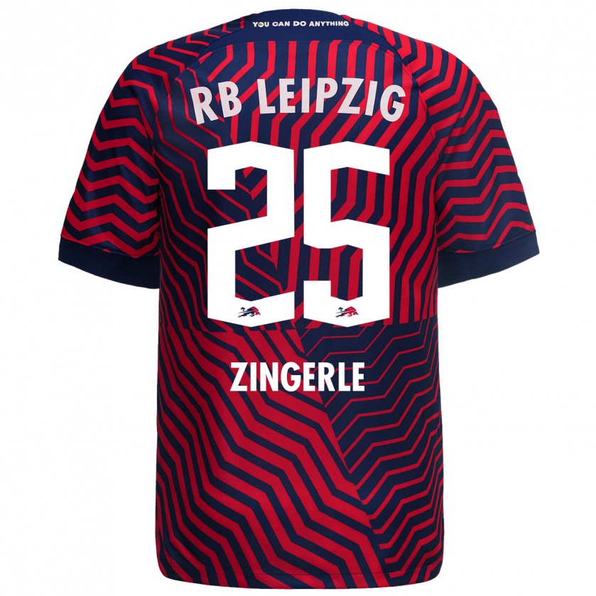 Kandiny Uomo Maglia Leopold Zingerle #25 Blu Rosso Kit Gara Away 2023/24 Maglietta