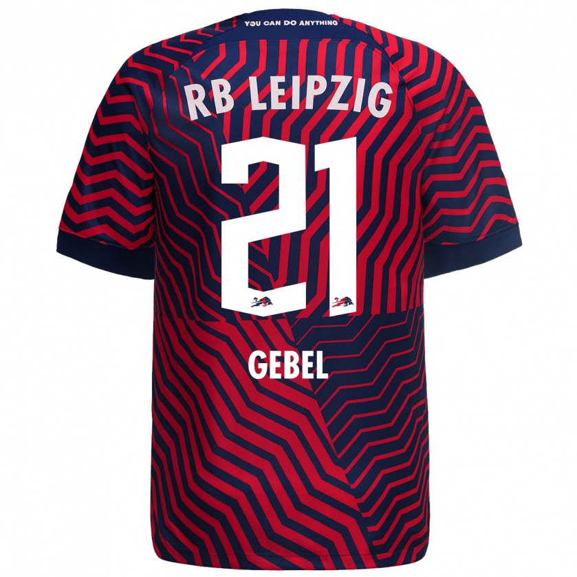 Kandiny Uomo Maglia Viggo Gebel #21 Blu Rosso Kit Gara Away 2023/24 Maglietta