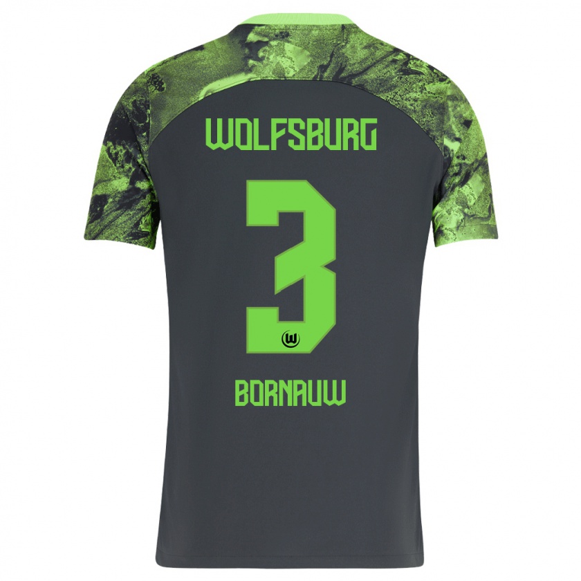 Kandiny Uomo Maglia Sebastiaan Bornauw #3 Grigio Scuro Kit Gara Away 2023/24 Maglietta