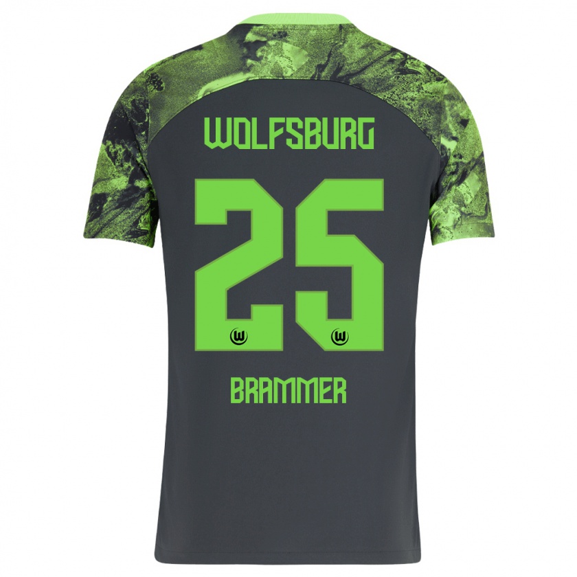 Kandiny Uomo Maglia Ole Brammer #25 Grigio Scuro Kit Gara Away 2023/24 Maglietta