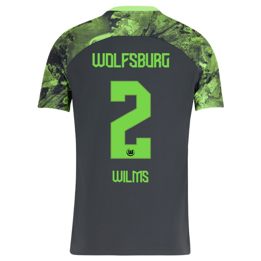 Kandiny Uomo Maglia Lynn Wilms #2 Grigio Scuro Kit Gara Away 2023/24 Maglietta