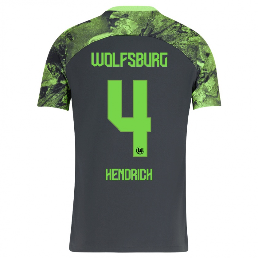 Kandiny Uomo Maglia Kathrin Hendrich #4 Grigio Scuro Kit Gara Away 2023/24 Maglietta