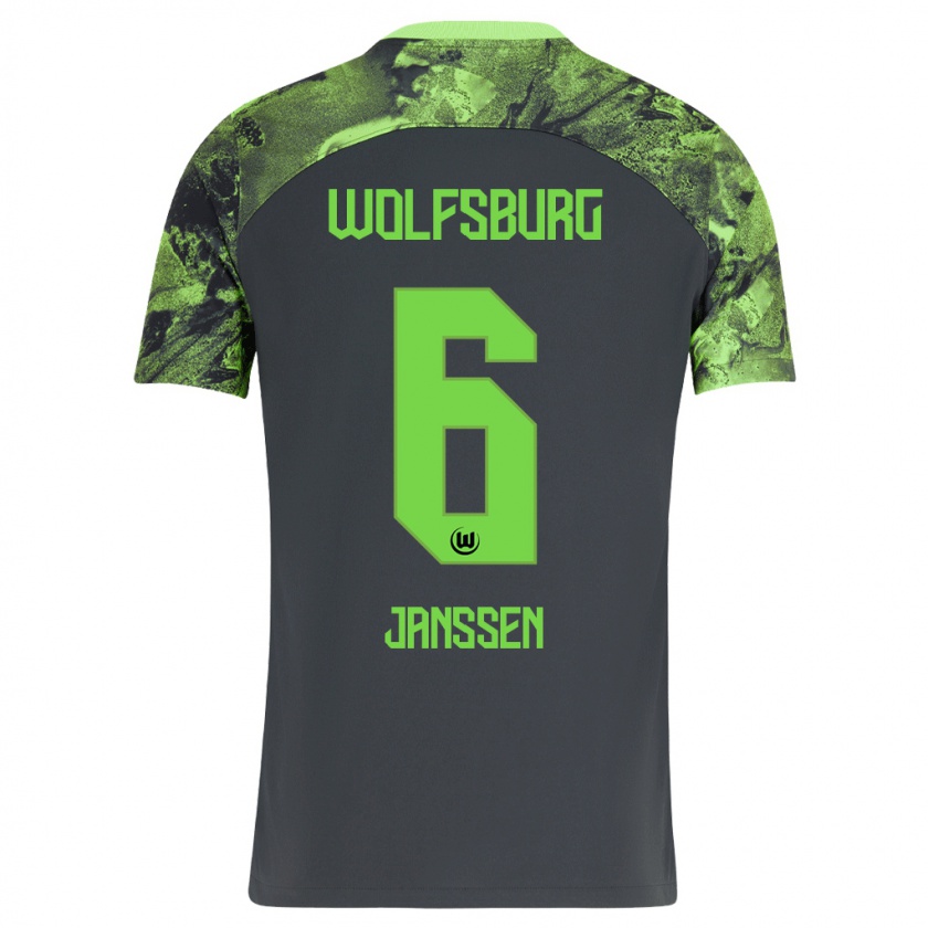 Kandiny Herren Dominique Janssen #6 Dunkelgrau Auswärtstrikot Trikot 2023/24 T-Shirt Österreich