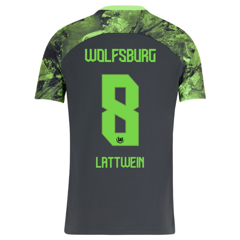 Kandiny Uomo Maglia Lena Lattwein #8 Grigio Scuro Kit Gara Away 2023/24 Maglietta