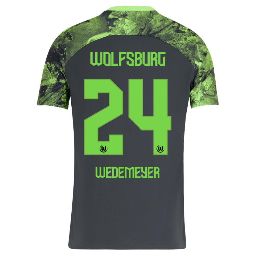 Kandiny Uomo Maglia Joelle Wedemeyer #24 Grigio Scuro Kit Gara Away 2023/24 Maglietta