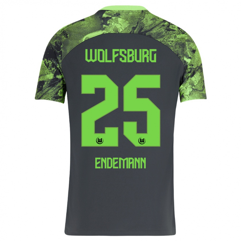 Kandiny Uomo Maglia Vivien Endemann #25 Grigio Scuro Kit Gara Away 2023/24 Maglietta