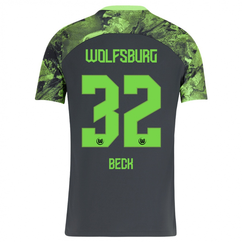 Kandiny Uomo Maglia Kiara Beck #32 Grigio Scuro Kit Gara Away 2023/24 Maglietta