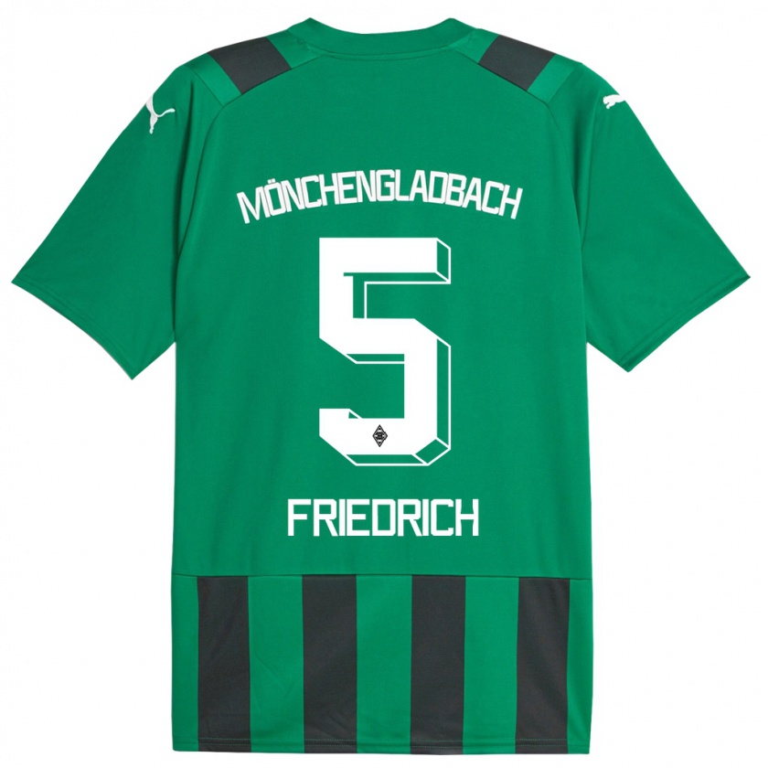 Kandiny Heren Marvin Friedrich #5 Zwart Groen Uitshirt Uittenue 2023/24 T-Shirt België