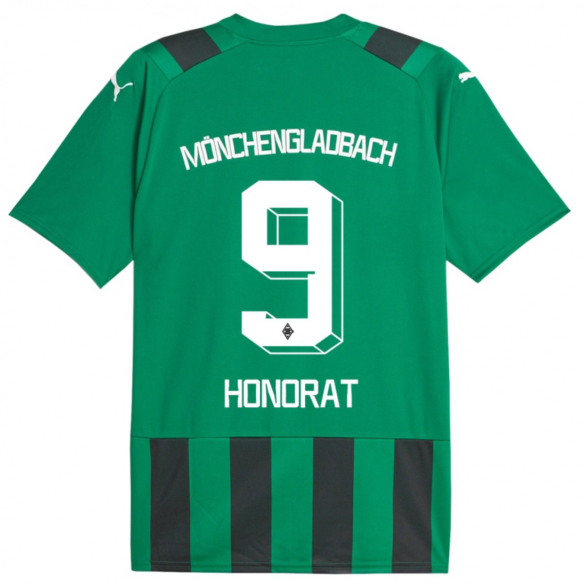 Kandiny Herren Franck Honorat #9 Schwarz Grün Auswärtstrikot Trikot 2023/24 T-Shirt Österreich