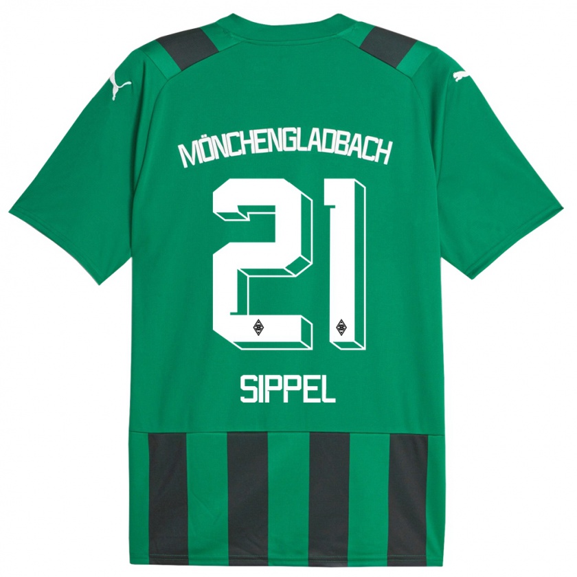 Kandiny Herren Tobias Sippel #21 Schwarz Grün Auswärtstrikot Trikot 2023/24 T-Shirt Österreich