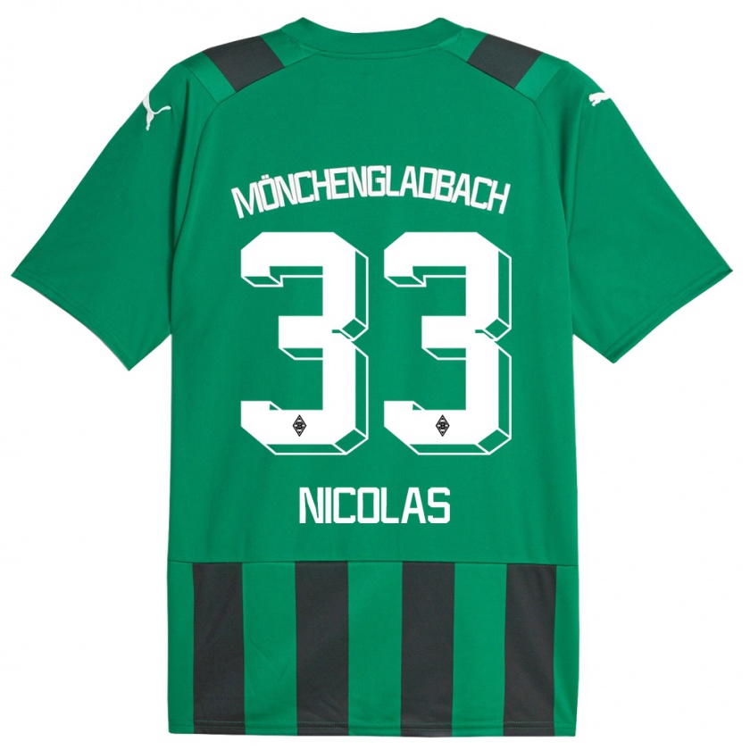 Kandiny Herren Moritz Nicolas #33 Schwarz Grün Auswärtstrikot Trikot 2023/24 T-Shirt Österreich