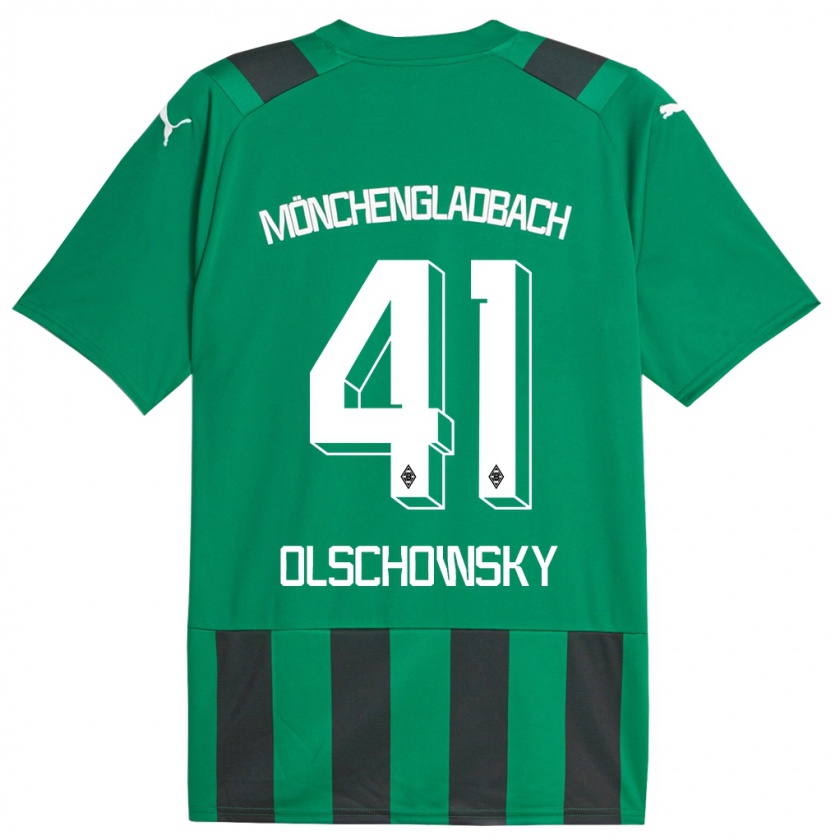 Kandiny Uomo Maglia Jan Olschowsky #41 Nero Verde Kit Gara Away 2023/24 Maglietta