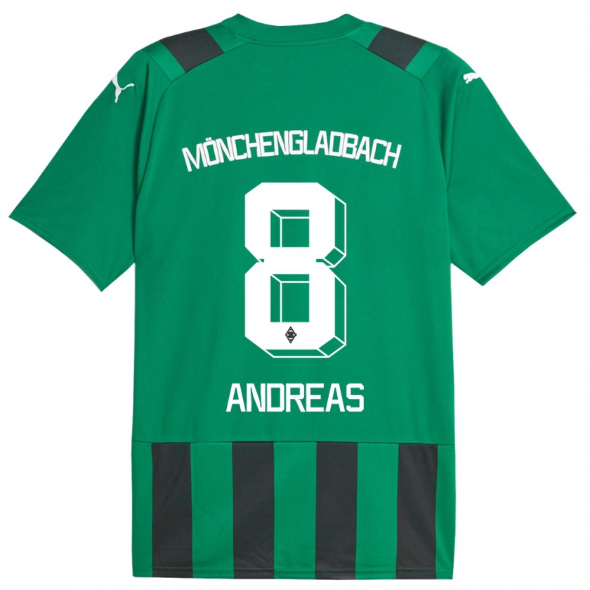 Kandiny Uomo Maglia Noah Andreas #8 Nero Verde Kit Gara Away 2023/24 Maglietta