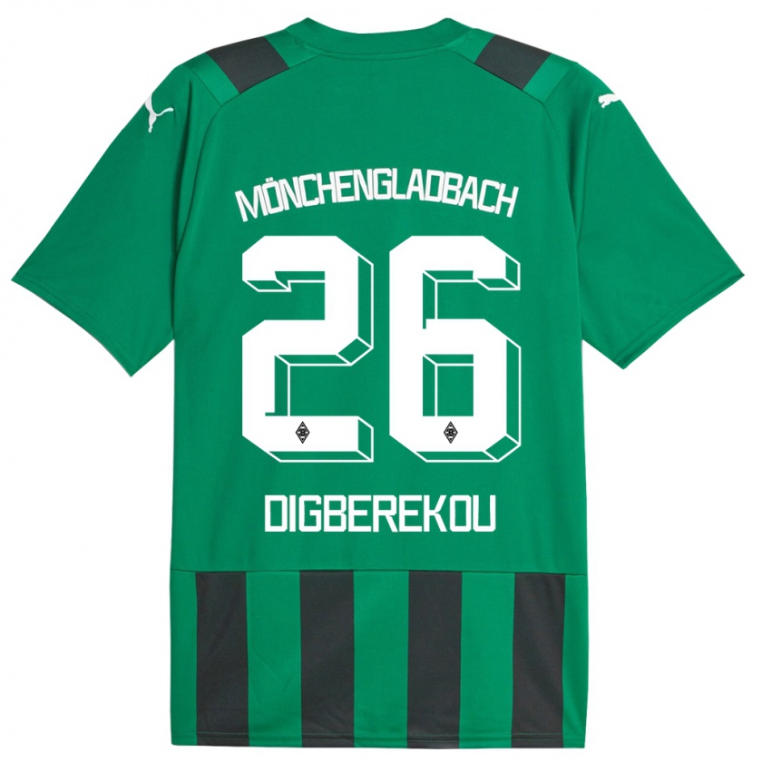 Kandiny Uomo Maglia Ibrahim Digberekou #26 Nero Verde Kit Gara Away 2023/24 Maglietta