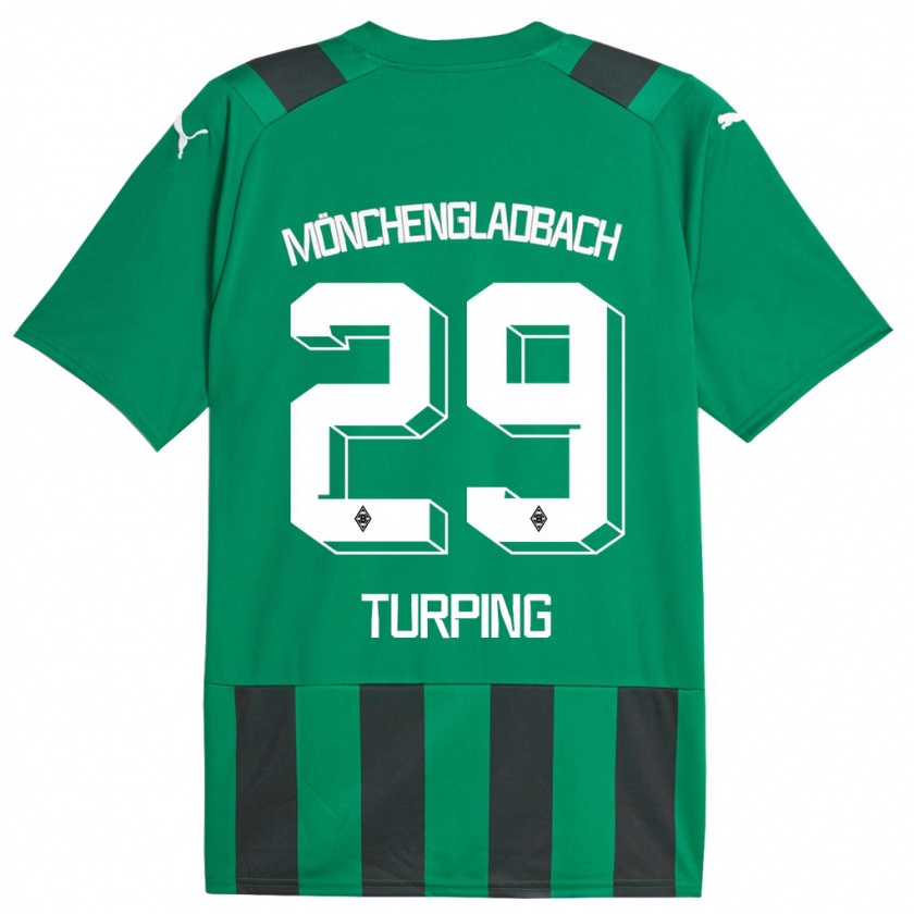 Kandiny Herren Selim Turping #29 Schwarz Grün Auswärtstrikot Trikot 2023/24 T-Shirt Österreich