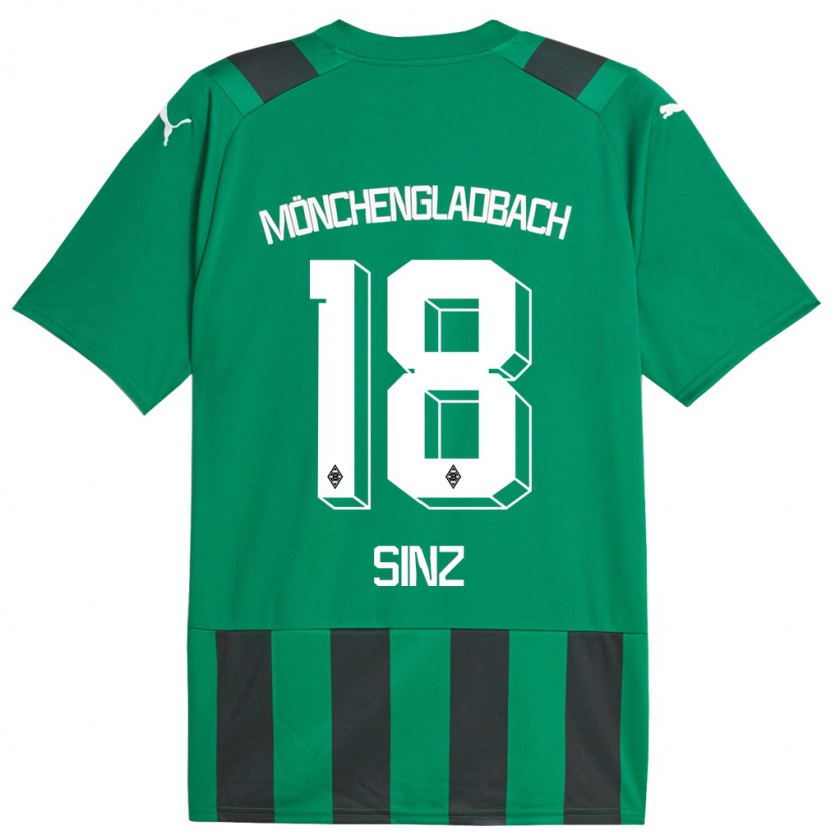 Kandiny Uomo Maglia Michelle Sinz #18 Nero Verde Kit Gara Away 2023/24 Maglietta