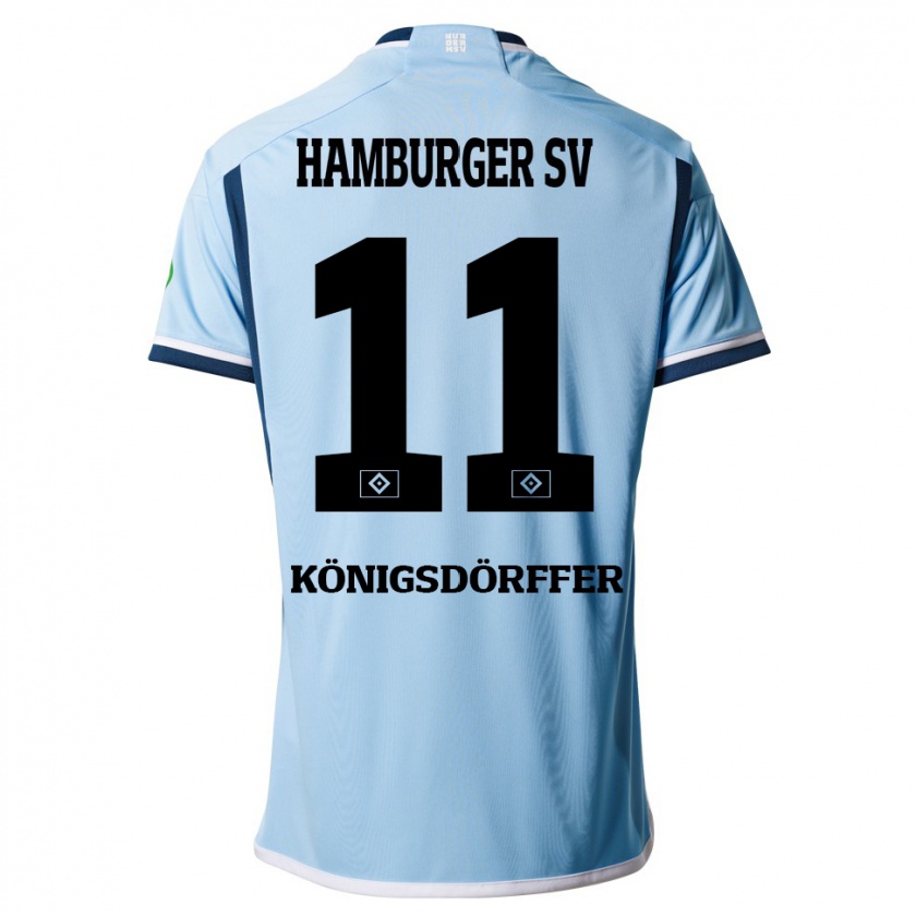 Kandiny Uomo Maglia Ransford Königsdörffer #11 Blu Kit Gara Away 2023/24 Maglietta