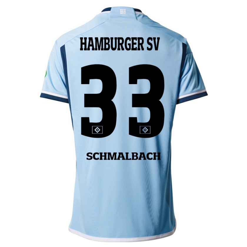 Kandiny Uomo Maglia Sebastian Schmalbach #33 Blu Kit Gara Away 2023/24 Maglietta