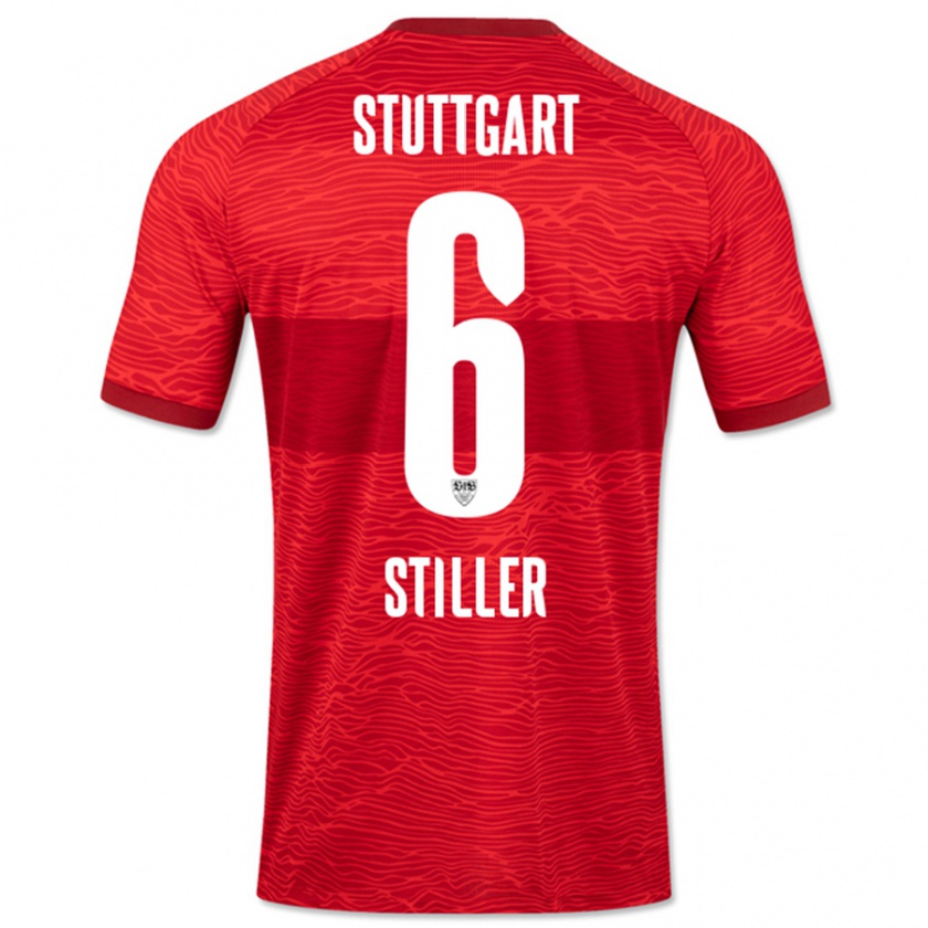 Kandiny Herren Angelo Stiller #6 Rot Auswärtstrikot Trikot 2023/24 T-Shirt Österreich