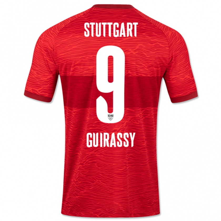 Kandiny Herren Serhou Guirassy #9 Rot Auswärtstrikot Trikot 2023/24 T-Shirt Österreich