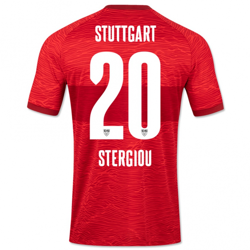 Kandiny Uomo Maglia Leonidas Stergiou #20 Rosso Kit Gara Away 2023/24 Maglietta