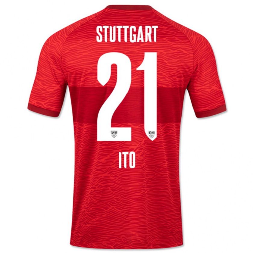 Kandiny Herren Hiroki Ito #21 Rot Auswärtstrikot Trikot 2023/24 T-Shirt Österreich