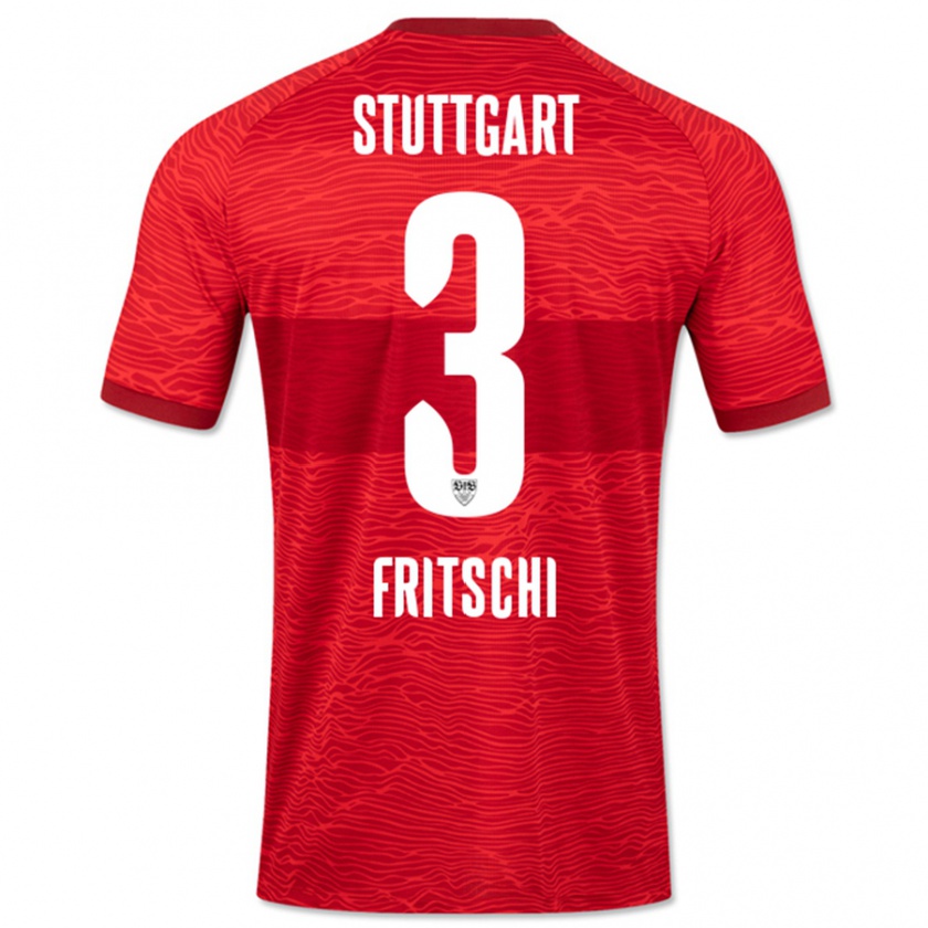 Kandiny Uomo Maglia Paulo Fritschi #3 Rosso Kit Gara Away 2023/24 Maglietta