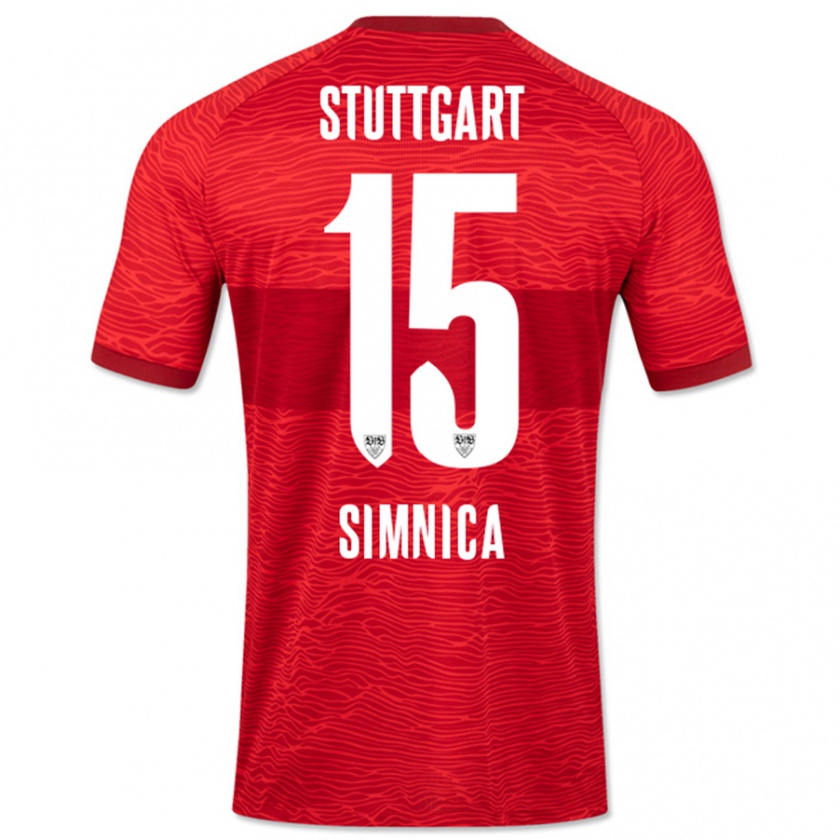 Kandiny Uomo Maglia Luan Simnica #15 Rosso Kit Gara Away 2023/24 Maglietta