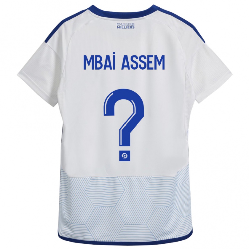 Kandiny Uomo Maglia Chris Mbaï-Assem #0 Bianco Kit Gara Away 2023/24 Maglietta