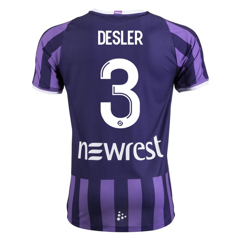 Kandiny Hombre Camiseta Mikkel Desler #3 Morado 2ª Equipación 2023/24 La Camisa