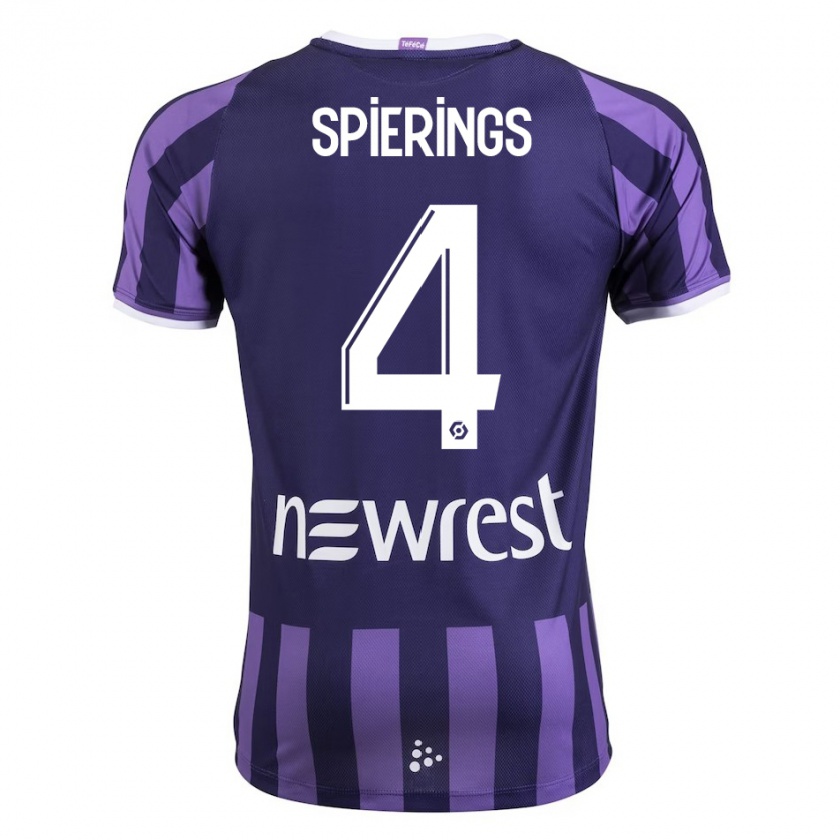 Kandiny Uomo Maglia Stijn Spierings #4 Porpora Kit Gara Away 2023/24 Maglietta