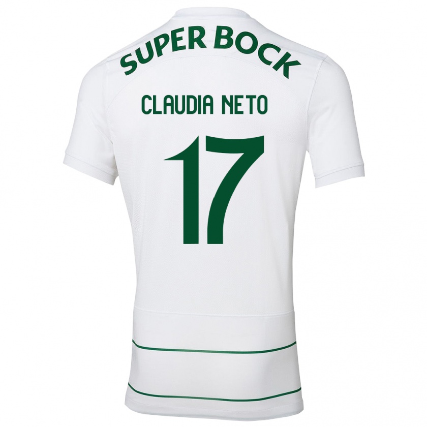 Kandiny Hombre Camiseta Cláudia Teresa Pires Neto #17 Blanco 2ª Equipación 2023/24 La Camisa